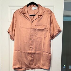 Silky Button-Up Shirt in Copper